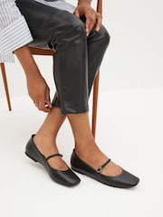 Schwarz - Signature Leather Flache Spangenschuhe aus Leder - Bild 1 von 6