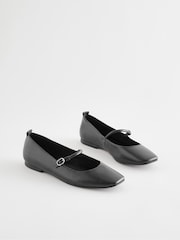 Schwarz - Signature Leather Flache Spangenschuhe aus Leder - Bild 2 von 6