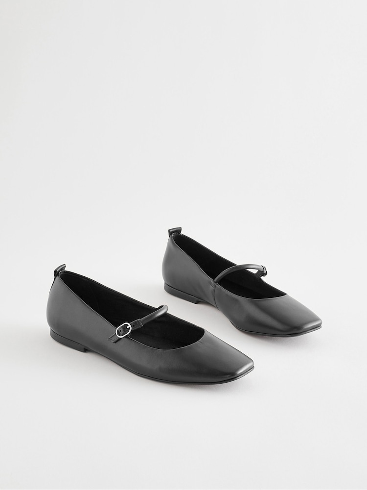 Schwarz - Signature Leather Flache Spangenschuhe aus Leder - Bild 2 von 6