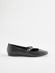 Schwarz - Signature Leather Flache Spangenschuhe aus Leder - Bild 3 von 6