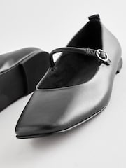 Schwarz - Signature Leather Flache Spangenschuhe aus Leder - Bild 4 von 6