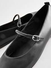 Schwarz - Signature Leather Flache Spangenschuhe aus Leder - Bild 5 von 6