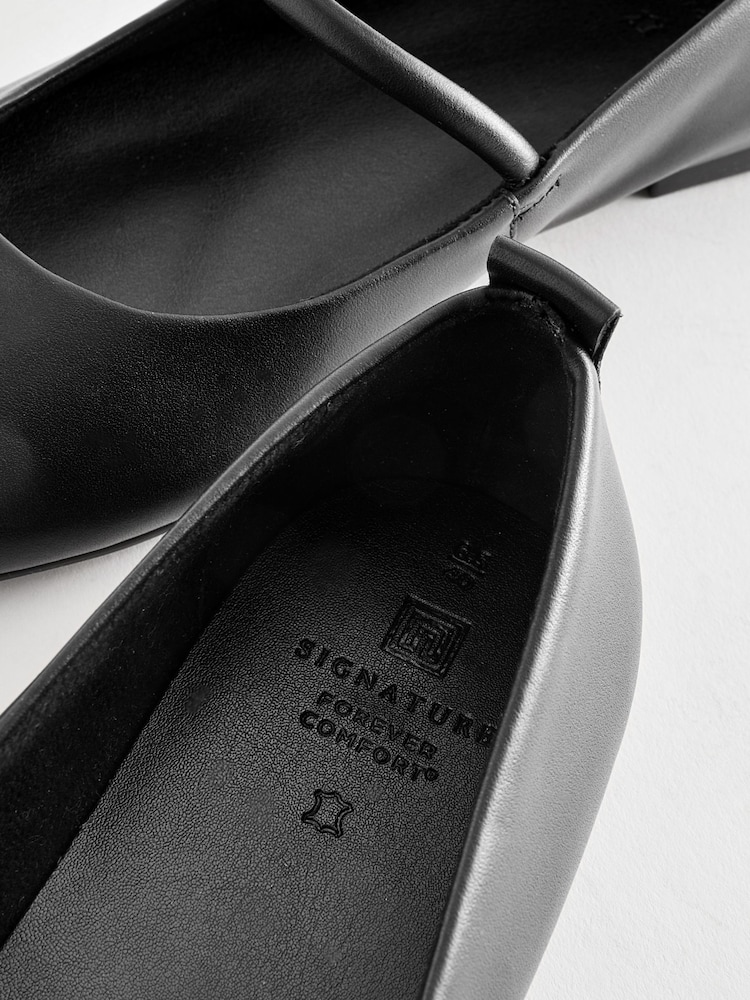 Schwarz - Signature Leather Flache Spangenschuhe aus Leder - Bild 6 von 6
