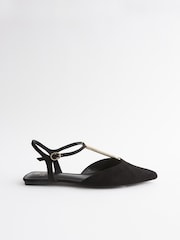 Black Forever Comfort® T-Bar Point Toe Shoes - Image 4 of 7
