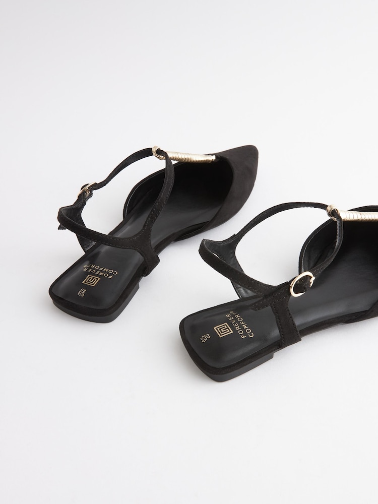 Czarny - Forever Comfort® T-Bar Point Toe Shoes - Image 5 of 7