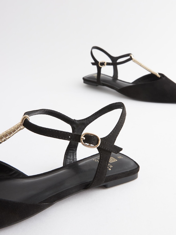 Czarny - Forever Comfort® T-Bar Point Toe Shoes - Image 6 of 7