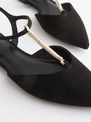 Black Forever Comfort® T-Bar Point Toe Shoes - Image 7 of 7