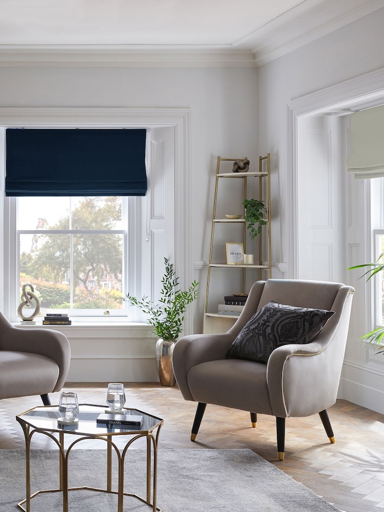 Navy Blue Ready Made Blackout Roman Blind Roman Matte Velvet - Image 1 of 5