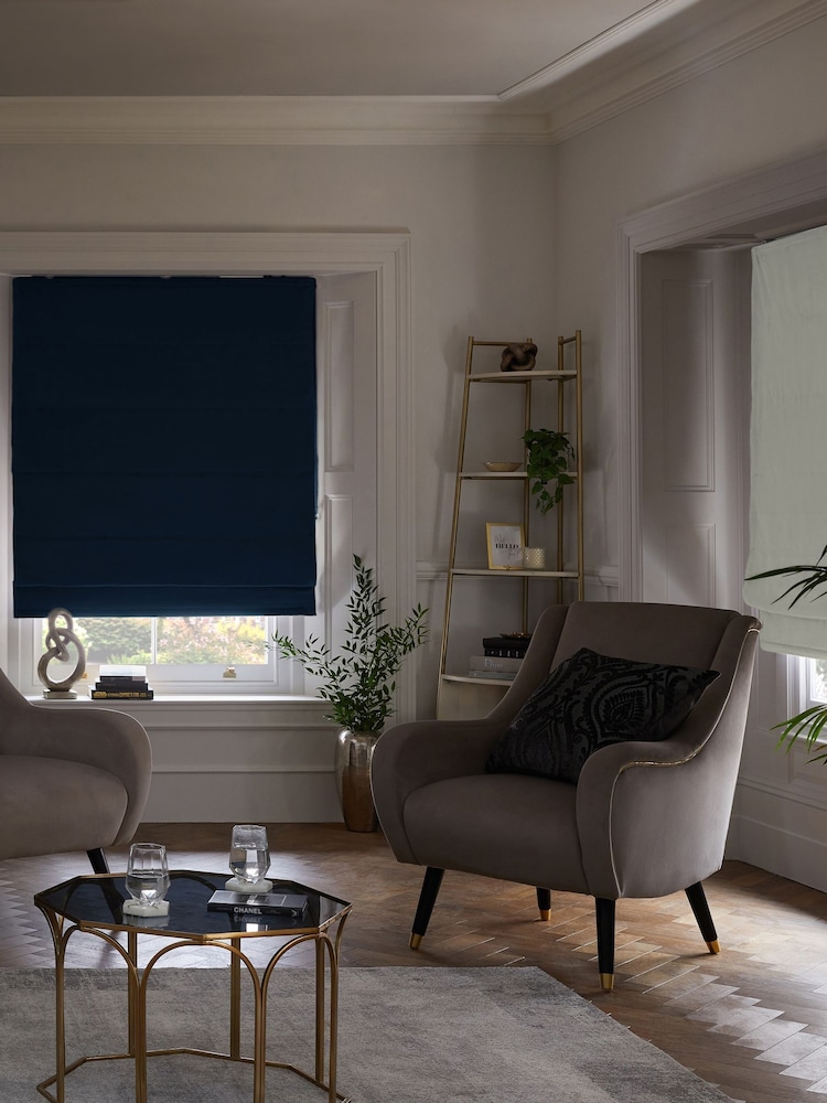 Navy Blue Ready Made Blackout Roman Blind Roman Matte Velvet - Image 2 of 5
