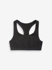 Black/Grey/White Racer Back Crop Tops 3 Pack (5-16yrs) - Image 2 of 4