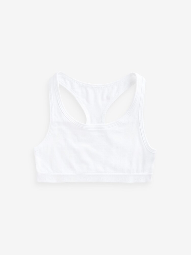 Black/Grey/White Racer Back Crop Tops 3 Pack (5-16yrs) - Image 4 of 4