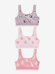 Pink Panda Character Crop Tops 3 Pack (5-16yrs) - Image 1 of 5