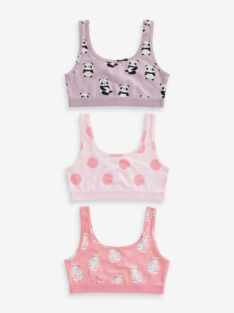 Pink Panda Character Crop Tops 3 Pack (5-16yrs) - Image 1 of 5