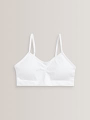 White Seam Free Strappy Crop Tops 2 Pack with Removable Lightly Padded Cups (7-16yrs) - Image 2 of 4