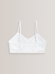 White Seam Free Strappy Crop Tops 2 Pack with Removable Lightly Padded Cups (7-16yrs) - Image 3 of 4