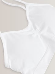 White Seam Free Strappy Crop Tops 2 Pack with Removable Lightly Padded Cups (7-16yrs) - Image 4 of 4