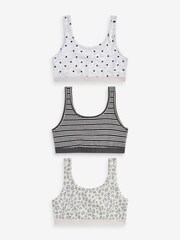 White/Grey Spots Crop Tops 3 Pack (5-16yrs) - Image 1 of 5