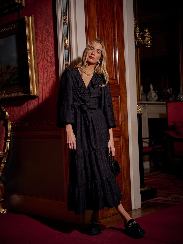 Another Sunday Wrap Over Midi Dress With Ruffle Detail - Image 1 of 11 Another Sunday Wrap Over Midi Dress With Ruffle Detail - Image 1 of 11