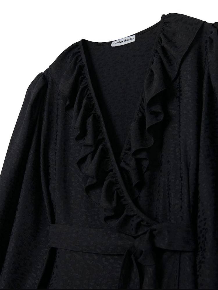 Another Sunday Wrap Over Midi Dress With Ruffle Detail - Image 11 of 11