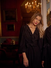 Another Sunday Wrap Over Midi Dress With Ruffle Detail - Image 6 of 11