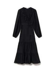 Another Sunday Wrap Over Midi Dress With Ruffle Detail - Image 9 of 11