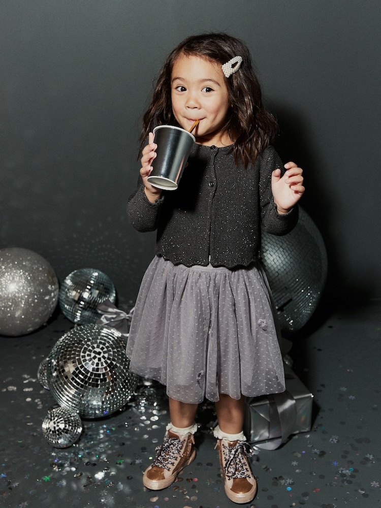 Grey Party Skirt (3mths-7yrs) - Image 1 of 7 Grey Party Skirt (3mths-7yrs) - Image 1 of 7