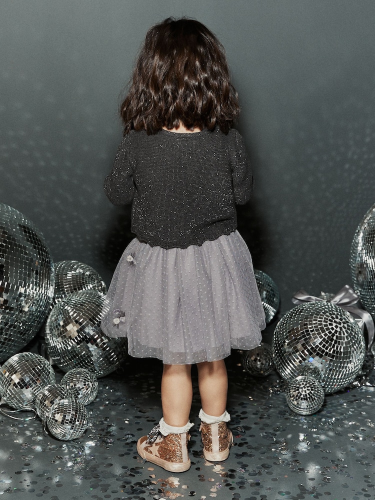 Grey Party Skirt (3mths-7yrs) - Image 2 of 7 Grey Party Skirt (3mths-7yrs) - Image 2 of 7