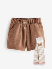 Rust Pull-on Shorts & Tights Set (3mths-7yrs) - Image 3 of 5