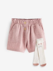 Pink Pull-on Shorts & Tights Set (3mths-7yrs) - Image 5 of 7