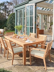 Laura Ashley Grey Garden Salcey Teak Dining Table and Chair Set - Image 1 of 3