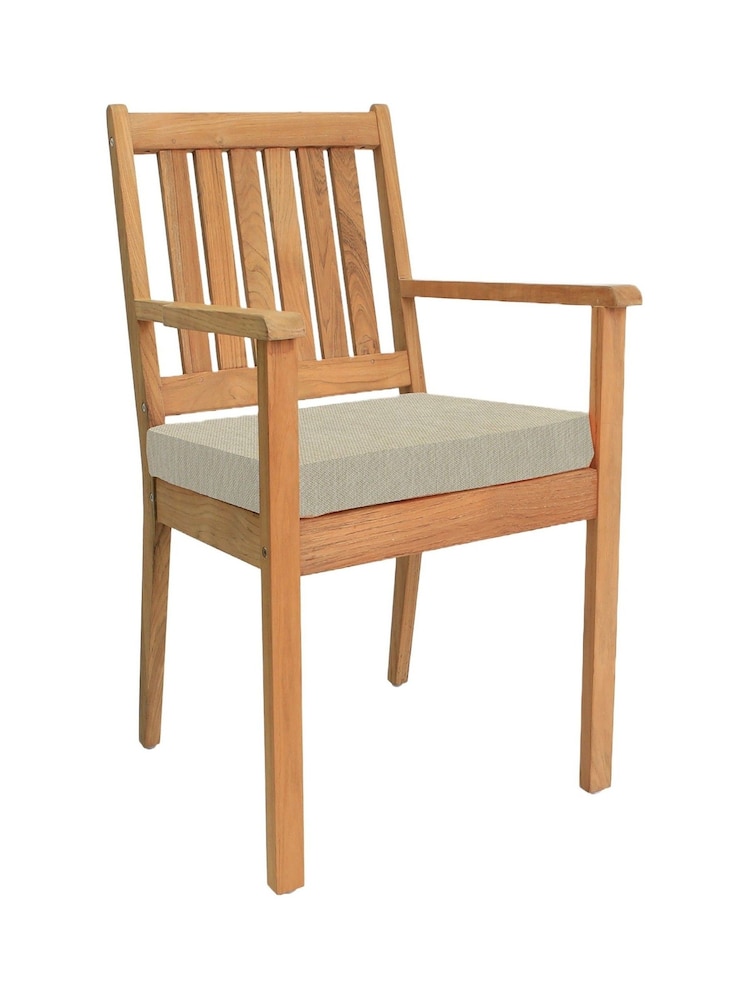 Laura Ashley Grey Garden Salcey Teak Dining Table and Chair Set - Image 2 of 3