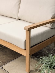 Laura Ashley Natural Garden Salcey Teak Corner Sofa Lounging Set with Seat Cushions - Image 3 of 4