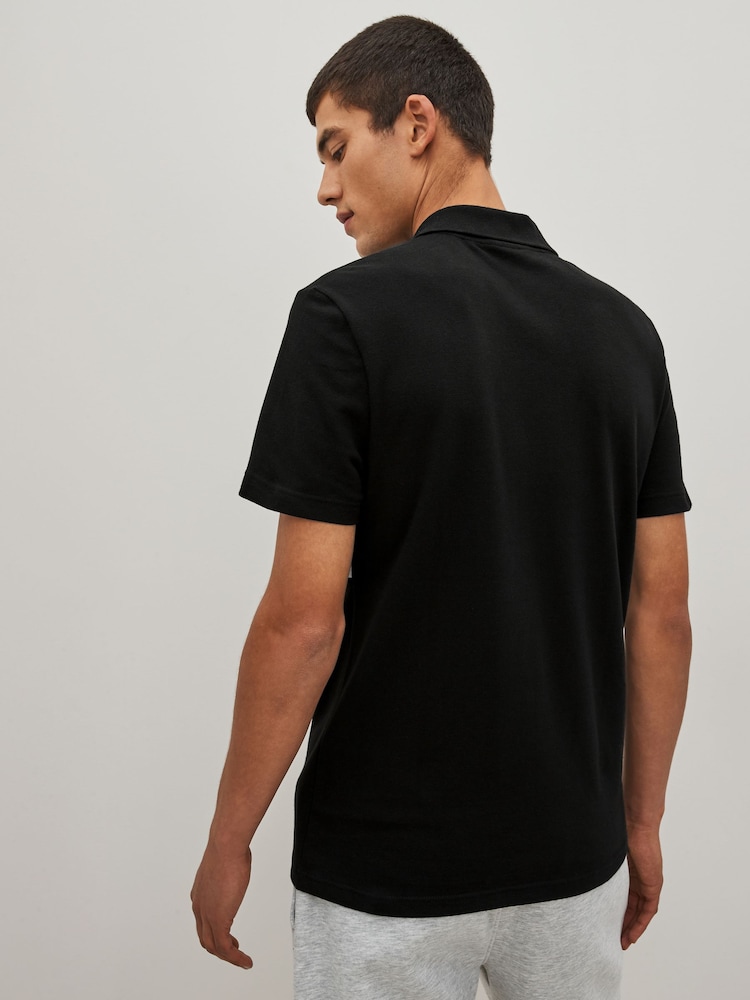 Lacoste Black Mens Colour Block Polo Shirt - Image 2 of 4