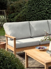 Laura Ashley Grey Garden Salcey Teak Corner Sofa Lounging Set with Seat Cushions - Image 3 of 4