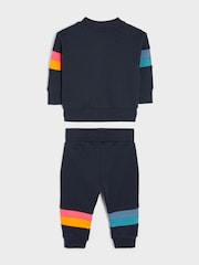 Paul Smith Junior dojenček dečki Navy Artist črtast; progast Paneled bomber jakna; Komplet suknjič in lahkih hlač za prosti čas - Slika 2 iz 5