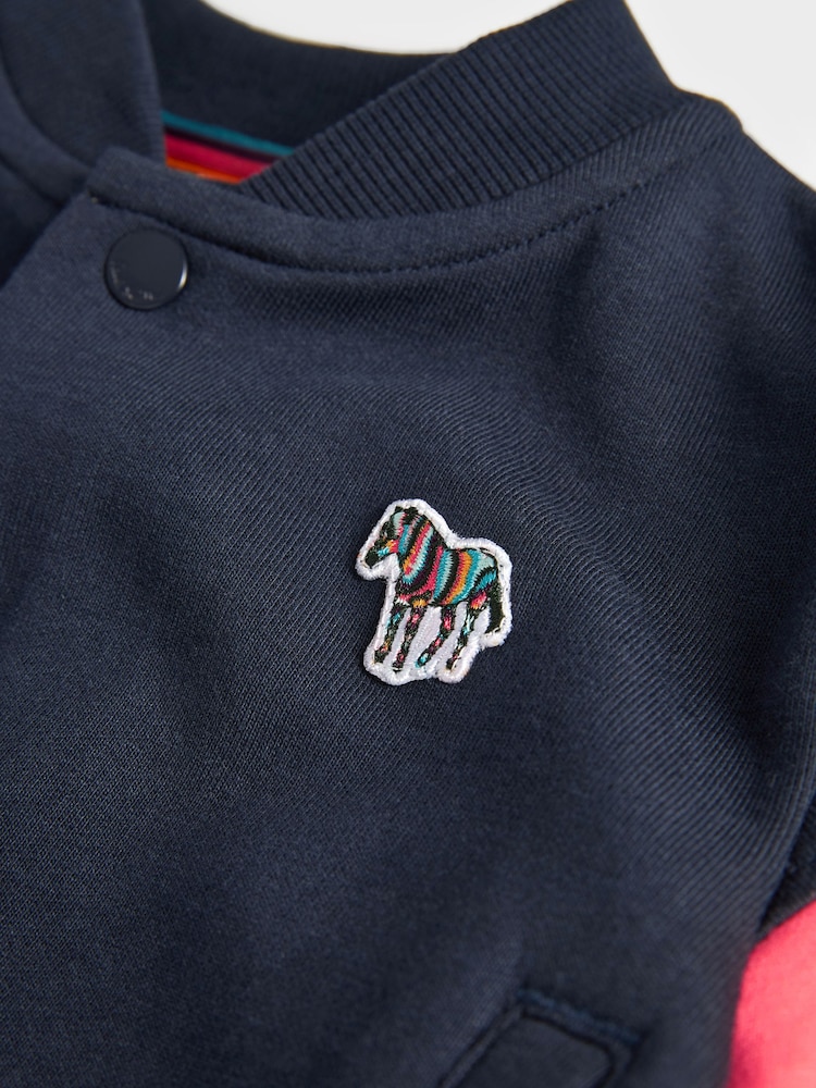 Paul Smith Junior Baby Boys Navy Artist Stripe Panelled Bomber Jacket and Joggers Set - Image 3 of 5