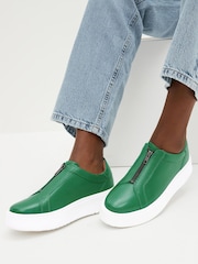 Зеленый - Кожаные кроссовки на молнии На массивной подошве Signature Forever Comfort® - Изображение 1 из 6