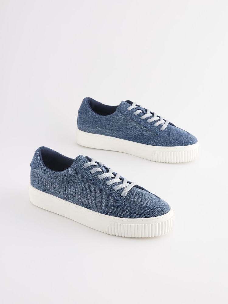 Denim Chunky Trainers - Image 2 of 5 Denim Chunky Trainers - Image 2 of 5