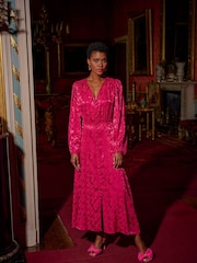 Another Sunday Button Through Jacquard Midi Dress - Image 1 of 7