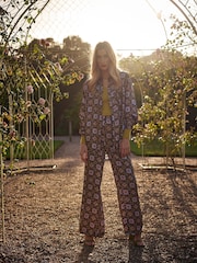 Another Sunday Long Sleeved Satin Oversized Shirt In Multi Print - Image 4 of 9