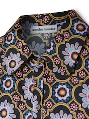 Another Sunday Long Sleeved Satin Oversized Shirt In Multi Print - Image 9 of 9