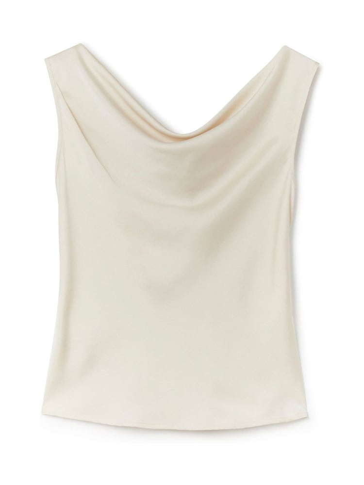 Another Sunday Cream Satin Sleeveless Cowl Cami Top - Image 4 of 6