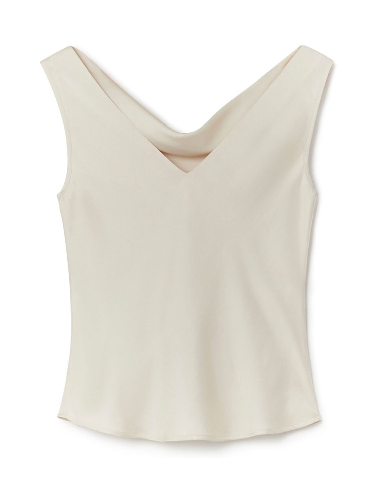 Another Sunday Cream Satin Sleeveless Cowl Cami Top - Image 5 of 6