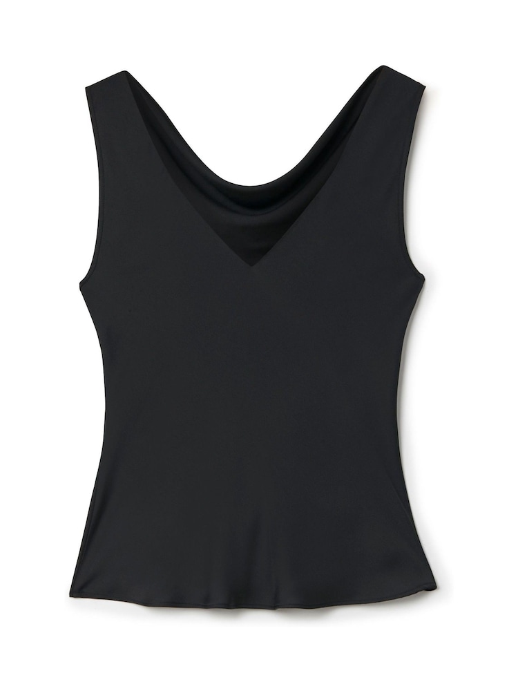 Another Sunday Black Satin Sleeveless Cowl Cami Top - Image 7 of 8