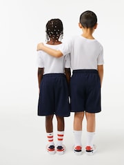 Azul - Pantalones cortos de felpa de algodón cepillado de Lacoste - Imagen 2 de 4