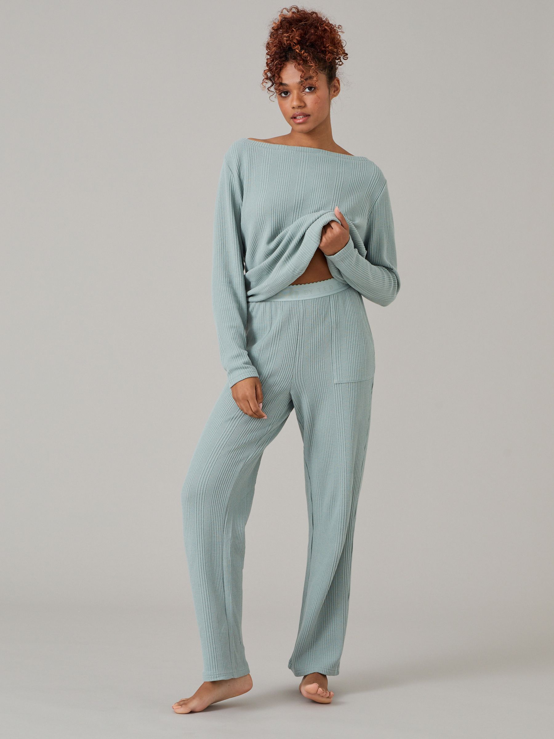 Buy B by Ted Baker Waffle Lounge Wide Leg Trousers from Next Luxembourg