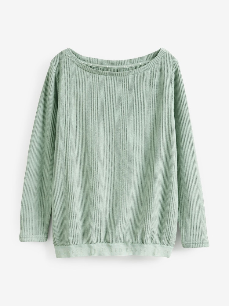 B by Ted Baker Waffle Lounge Long Sleeve Top - Image 7 of 7