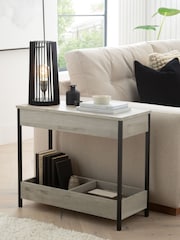 Grey Bronx Oak Effect Side Table - Image 1 of 13