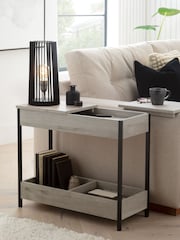 Grey Bronx Oak Effect Side Table - Image 2 of 13