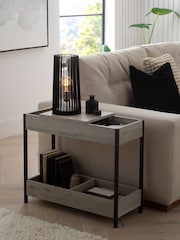Grey Bronx Oak Effect Side Table - Image 5 of 13